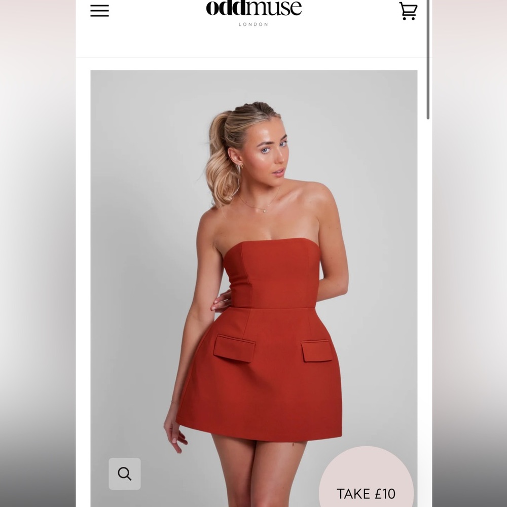 Odd Muse - Ultimate Muse Strapless Dress Rust NEVER BEEN WORN